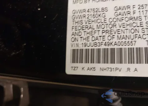 2019 Acura Tlx Tech Pkg из США, поврежденный, VIN 19UUB3F49KA005557